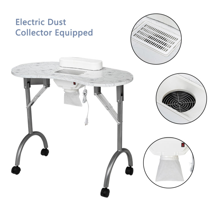 [US Warehouse] Portable MDF Collapsible Manicure Table with Dust Collector & Cushion & Fan, Size: 90x40x75cm