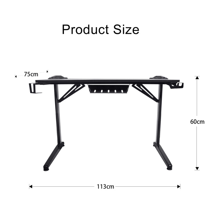 [US Warehouse] 43 inch Multifunctional Home E-Sports Gaming Desk with Holder & Cup Holder & Earphone Hook & Mouse Pad