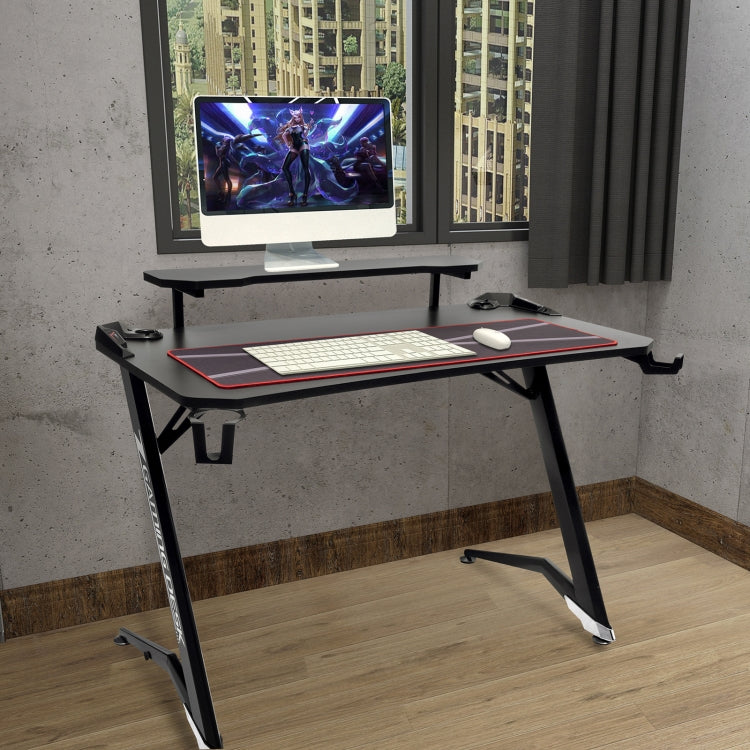 [US Warehouse] 44 inch Multifunctional Home E-Sports Gaming Desk with Holder & Cup Holder & Earphone Hook & Mouse Pad