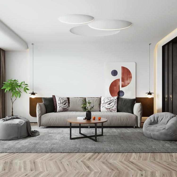 [US Warehouse] 31 Inch Round Red Walnut Mesa Coffee Table Living Room Tea Table with Open Storage Shelf