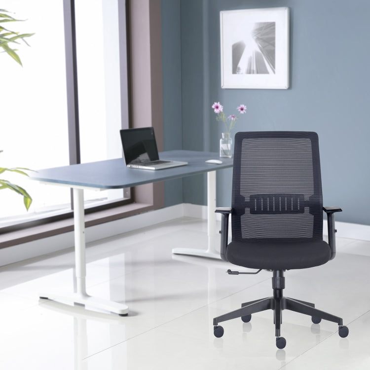 [US Warehouse] Height-adjustable Sponge Office Swivel Chair with Armrests, Size: (102-112) x 64.5 x 55.7cm