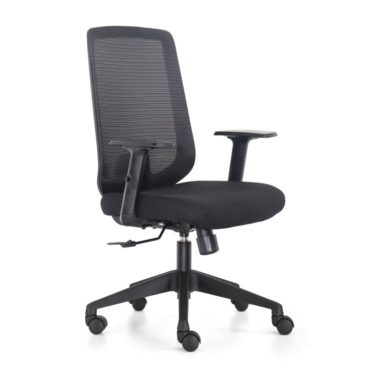 [US Warehouse] Height-adjustable Elastic Mesh Sponge Cushion Office Swivel Chair with Adjustable Armrests, Size: (100-110) x 62 x 58cm
