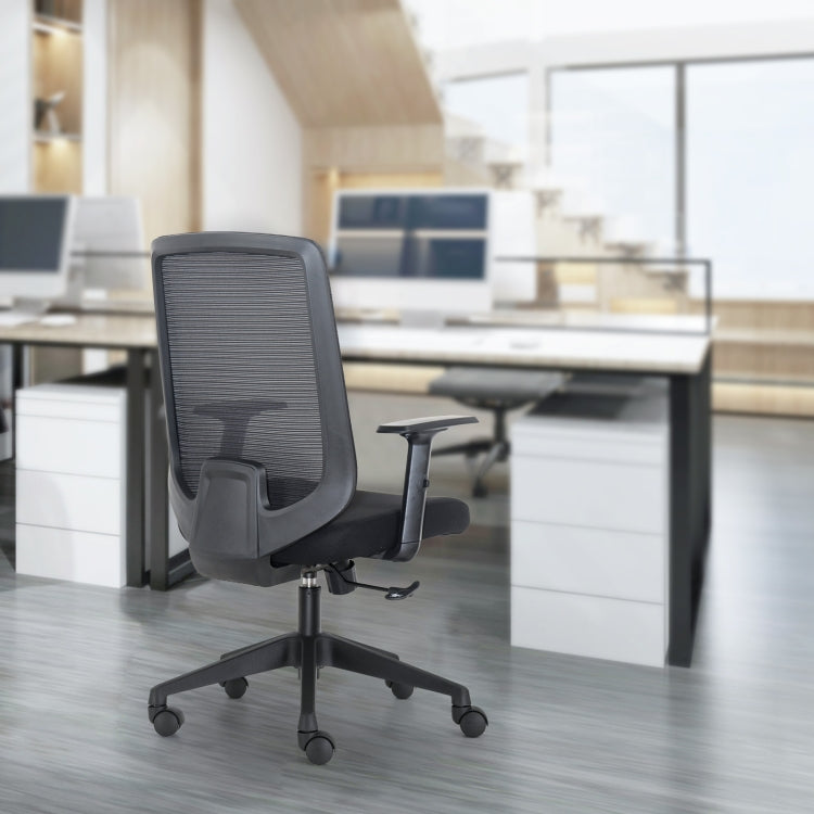 [US Warehouse] Height-adjustable Elastic Mesh Sponge Cushion Office Swivel Chair with Adjustable Armrests, Size: (100-110) x 62 x 58cm