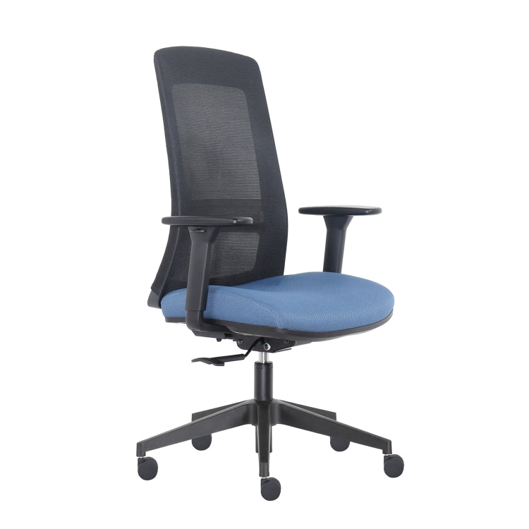 Height-adjustable Elastic Mesh Sponge Cushion Office Swivel Chair with Adjustable Armrests & Lumbar Support, Size: (100-110) x 62 x 57.5cm
