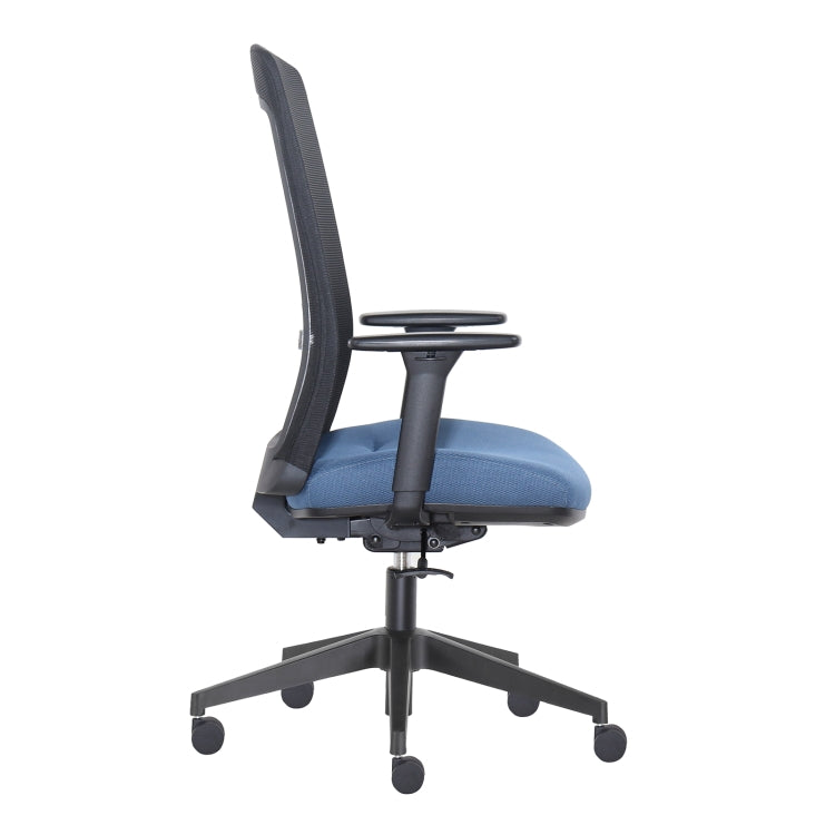 Height-adjustable Elastic Mesh Sponge Cushion Office Swivel Chair with Adjustable Armrests & Lumbar Support, Size: (100-110) x 62 x 57.5cm