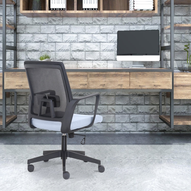 [US Warehouse] Height-adjustable Mesh Sponge Cushion Office Swivel Chair with Adjustable Armrests & Elastic Lumbar Support, Size: (91.5-101.5) x 58.5 x 56cm