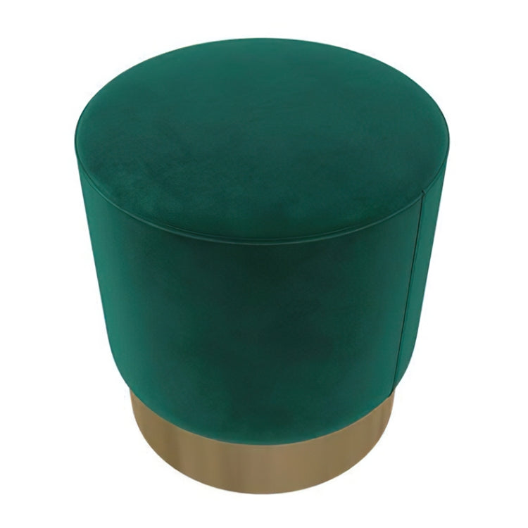 [US Warehouse] Velvet Fabric Round Footstool with Gold-plated Bottom, Size: 36 x 36 x 40cm