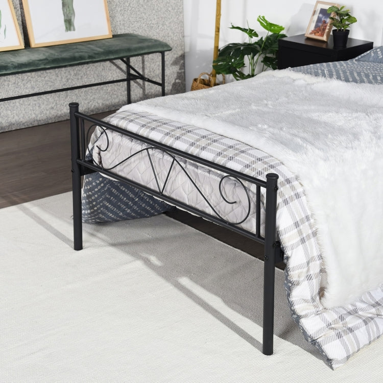 [US Warehouse] Small and Medium-sized Bedroom Living Room Iron Frame Single Bed with Headboard, Size: 197 x 104 x 88cm