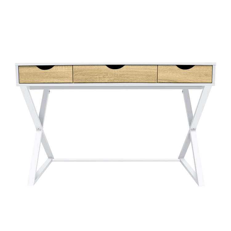 [US Warehouse] X-shaped Leg Design Home Computer Desk with Three Drawers, Size: 110 x 75 x 50cm