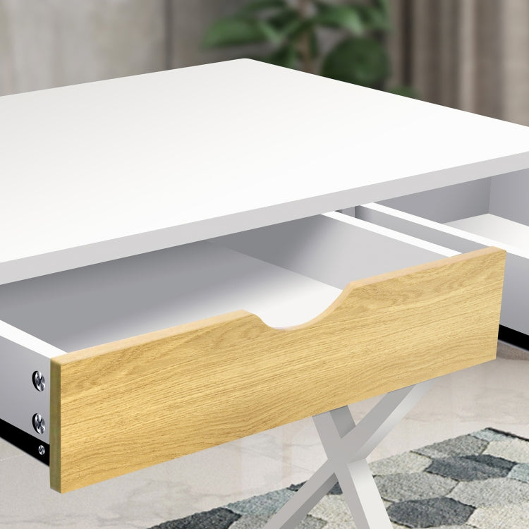 [US Warehouse] X-shaped Leg Design Home Computer Desk with Three Drawers, Size: 110 x 75 x 50cm