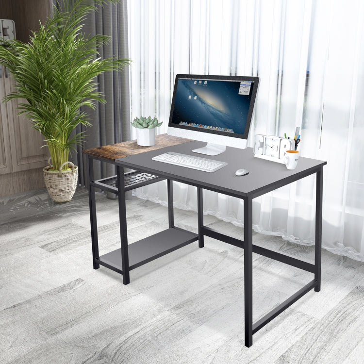 [US Warehouse] Simple Style Home Office Computer Desk with 2 Storage Racks, Size: 120 x 75 x 60cm