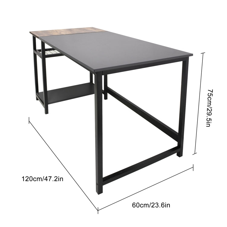 [US Warehouse] Simple Style Home Office Computer Desk with 2 Storage Racks, Size: 120 x 75 x 60cm