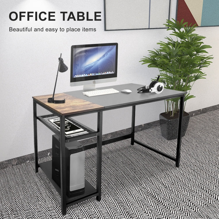 [US Warehouse] Simple Style Home Office Computer Desk with 2 Storage Racks, Size: 120 x 75 x 60cm