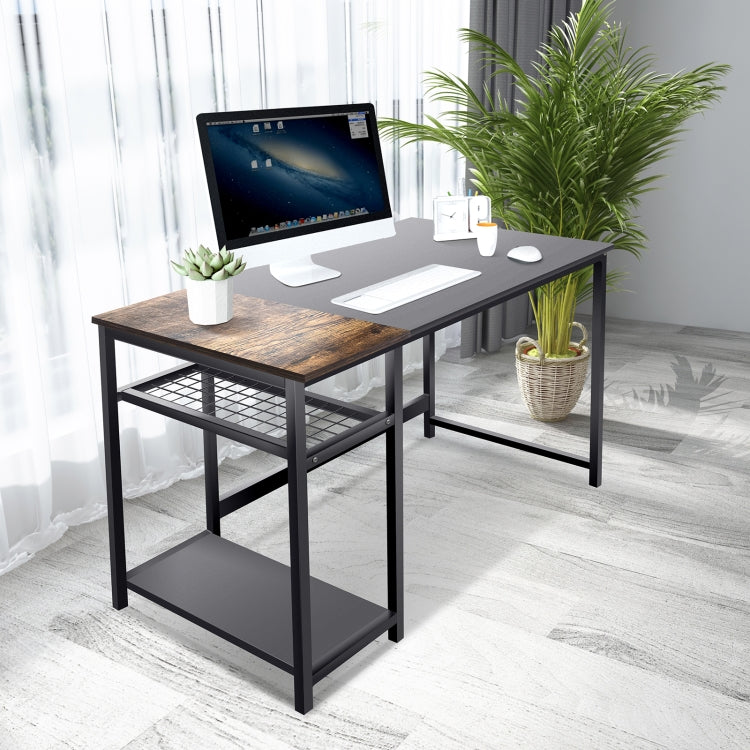 [US Warehouse] Simple Style Home Office Computer Desk with 2 Storage Racks, Size: 120 x 75 x 60cm