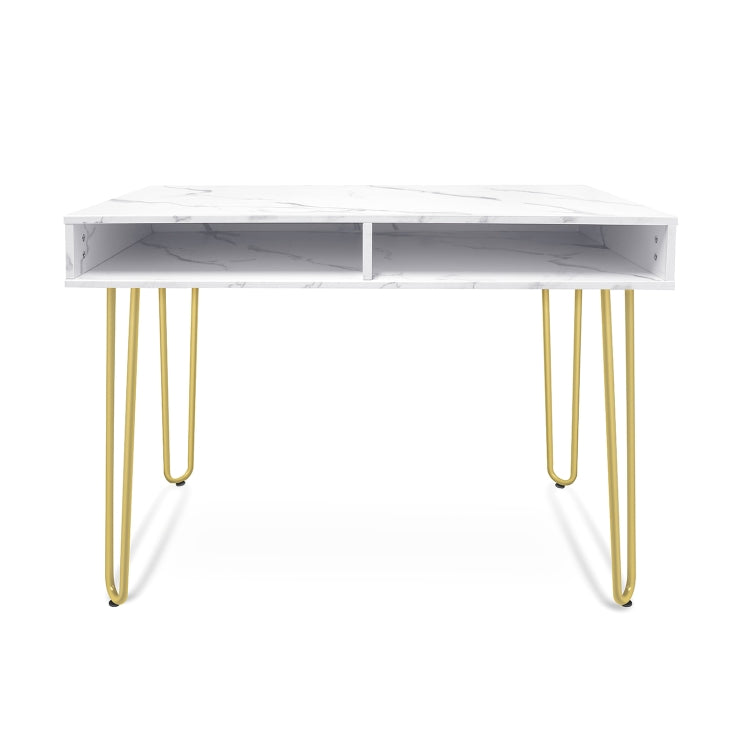 [US Warehouse] Marble Board Home Dining Table Office Computer Desk with 2 Storage Racks, Size: 103 x 75 x 55cm