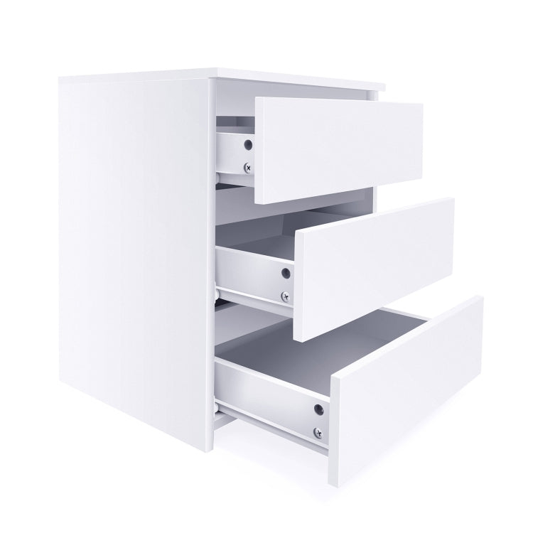 [US Warehouse] MDF Board Multifunctional Bedside Cabinet Office Filing Cabinet with 3 Drawers, Size: 55.5 x 45 x 38cm
