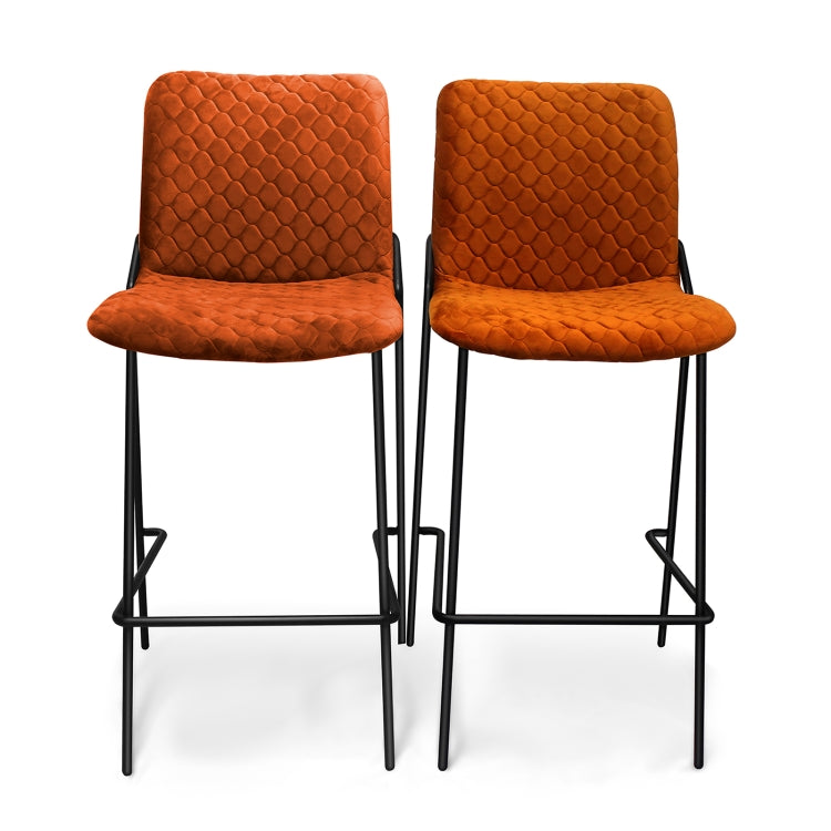 [US Warehouse] 2 PCS Household Retro Velvet Fabric Imitation Leaf Meridian Texture Dining Chair, Size: 110 x 58 x 55cm