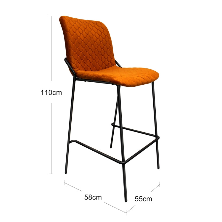 [US Warehouse] 2 PCS Household Retro Velvet Fabric Imitation Leaf Meridian Texture Dining Chair, Size: 110 x 58 x 55cm