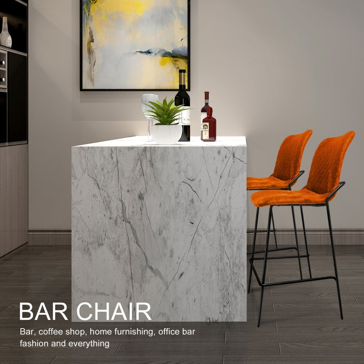[US Warehouse] 2 PCS Household Retro Velvet Fabric Imitation Leaf Meridian Texture Dining Chair, Size: 110 x 58 x 55cm