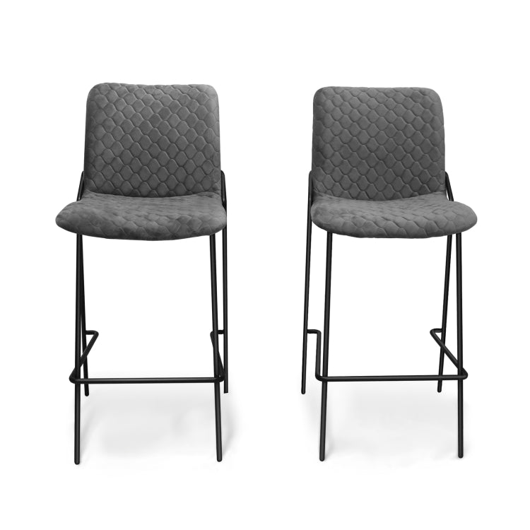 [US Warehouse] 2 PCS Household Retro Velvet Fabric Imitation Leaf Meridian Texture Dining Chair, Size: 110 x 58 x 55cm