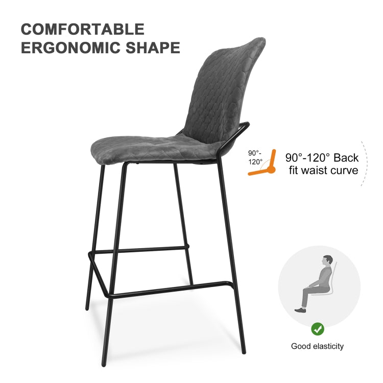 [US Warehouse] 2 PCS Household Retro Velvet Fabric Imitation Leaf Meridian Texture Dining Chair, Size: 110 x 58 x 55cm