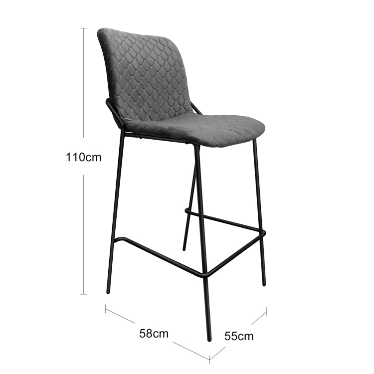 [US Warehouse] 2 PCS Household Retro Velvet Fabric Imitation Leaf Meridian Texture Dining Chair, Size: 110 x 58 x 55cm
