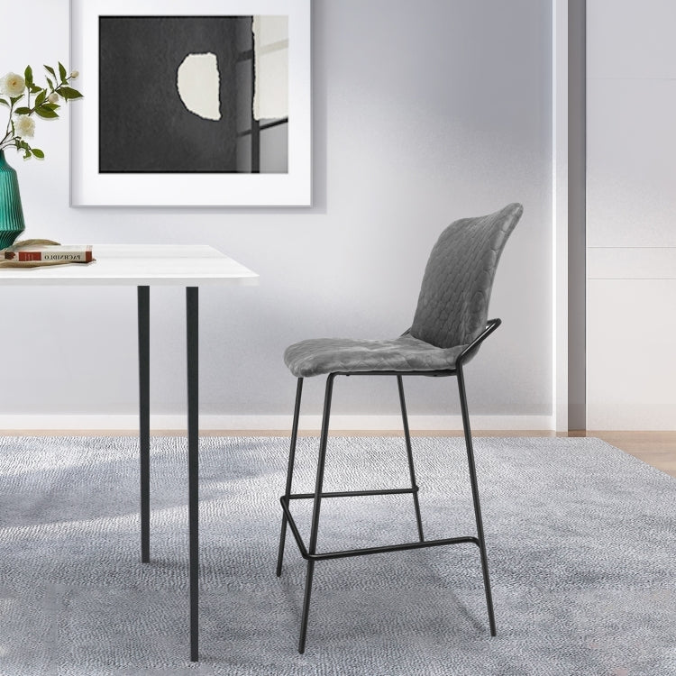 [US Warehouse] 2 PCS Household Retro Velvet Fabric Imitation Leaf Meridian Texture Dining Chair, Size: 110 x 58 x 55cm