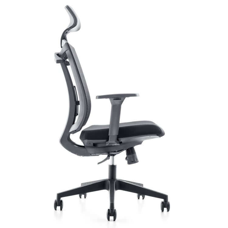 [US Warehouse] Height-adjustable Mesh Sponge Cushion Office Swivel Chair with Adjustable Double Lumbar Support / Armrest, Size: (116.5-126.5) x 70 x 66cm