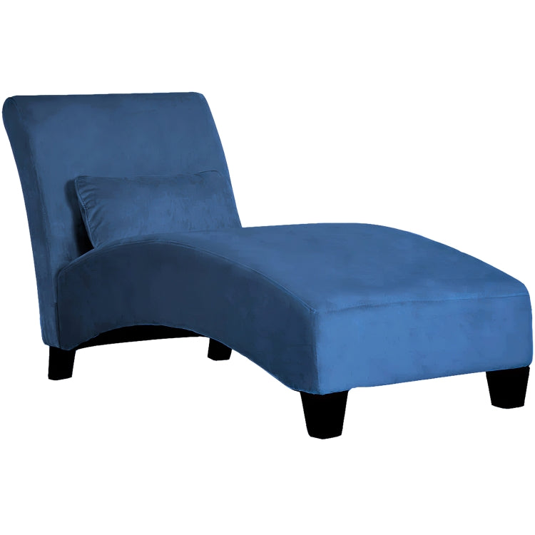 [US Warehouse] Curved Linen Cloth Chaise Longue Sofa Recliner with Decorative Pillow, Size: 158 x 85 x 67cm