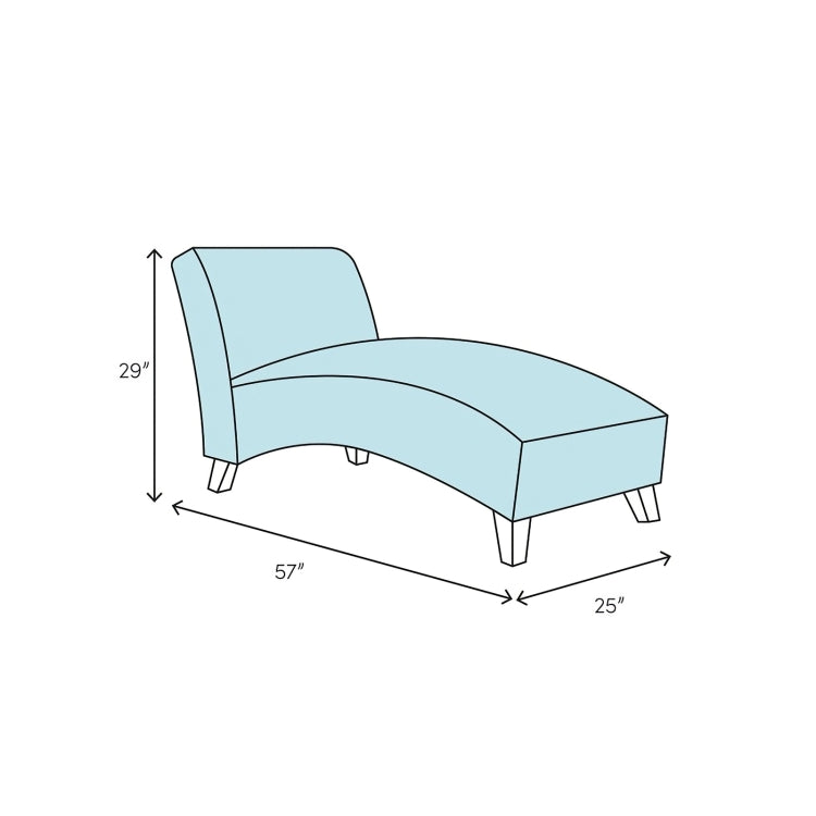 [US Warehouse] Curved Linen Cloth Chaise Longue Sofa Recliner with Decorative Pillow, Size: 158 x 85 x 67cm