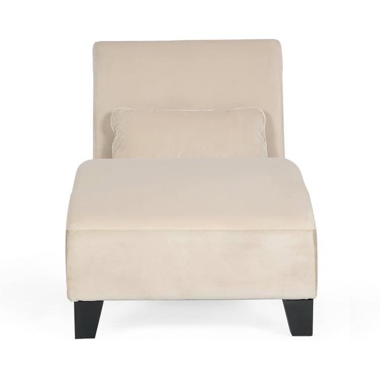 [US Warehouse] Curved Linen Cloth Chaise Longue Sofa Recliner with Decorative Pillow, Size: 158 x 85 x 67cm