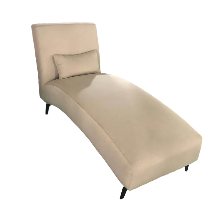 [US Warehouse] Curved Linen Cloth Chaise Longue Sofa Recliner with Decorative Pillow, Size: 158 x 85 x 67cm