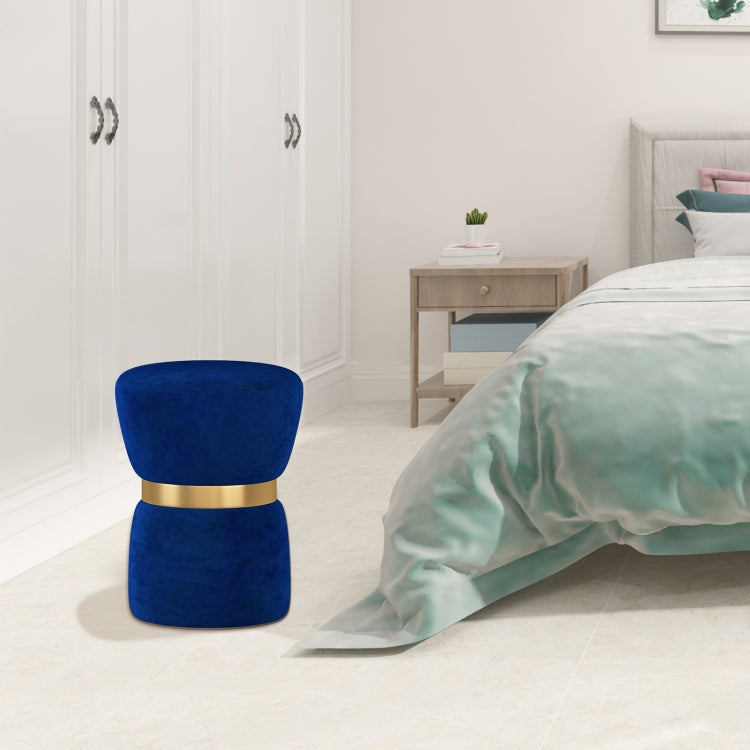 [US Warehouse] Velvet Fabric Hourglass-shaped Footstool, Size: 36 x 36 x 40cm(Blue)