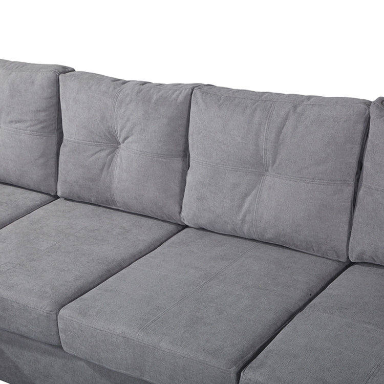 [US Warehouse] L-shaped Suede Fabrics Free Combination Sofa Three-seat Sofa Bed with  Left or Right Hand Chaise, Size: 98.25 x 60.43 x 34.25 inch
