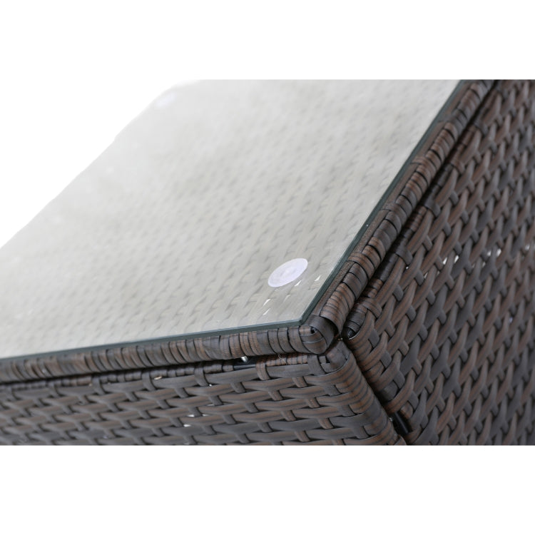 [US Warehouse] 2 in 1 Rattan Terrace Sofa Chair Coffee Table Furniture Set