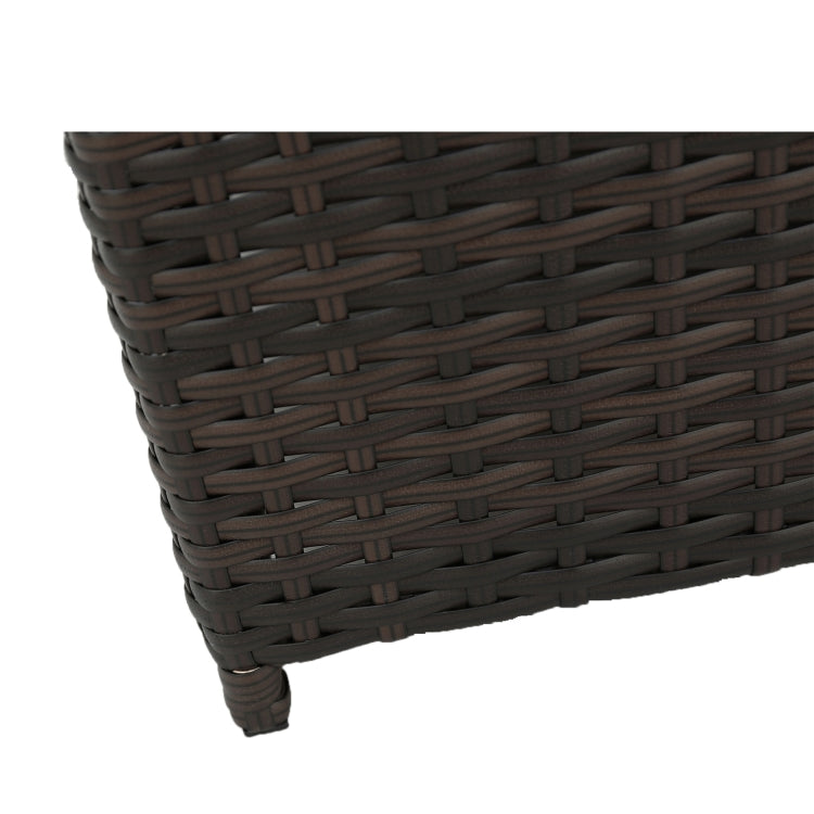 [US Warehouse] 2 in 1 Rattan Terrace Sofa Chair Coffee Table Furniture Set