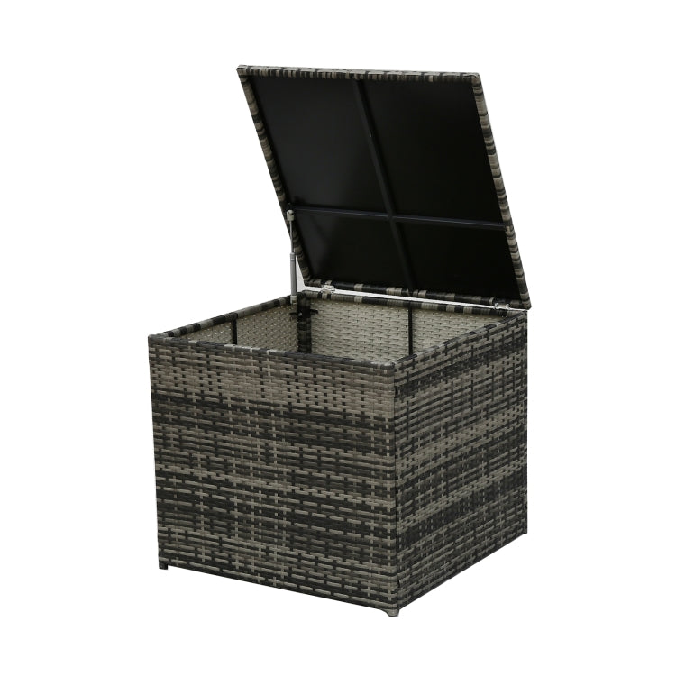 [US Warehouse] 4 in 1 Rattan Terrace Sofa Chair + Storage Box + Coffee Table Furniture Set