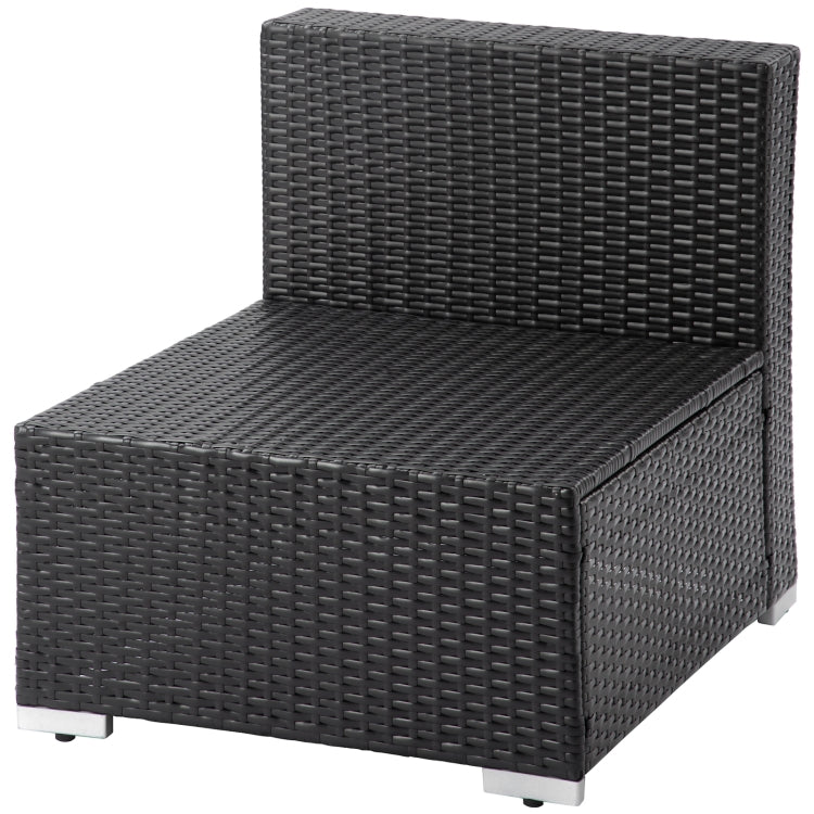 [US Warehouse] 19 in 1 Outdoor Rattan Sectional Cushioned Free Combination Four-seat Sofa + Chair + CoffeeTable + 2 Pillows Furniture Set
