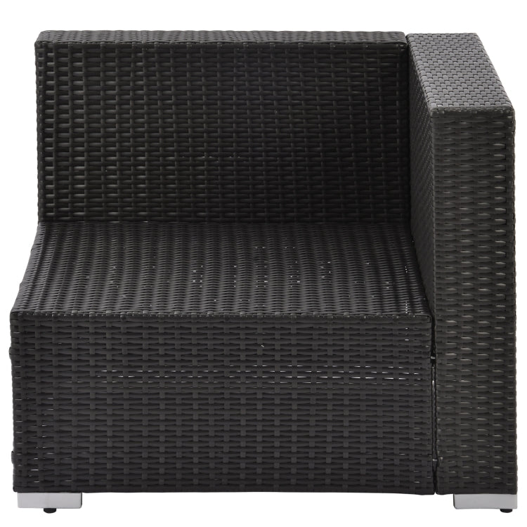 [US Warehouse] 19 in 1 Outdoor Rattan Sectional Cushioned Free Combination Four-seat Sofa + Chair + CoffeeTable + 2 Pillows Furniture Set