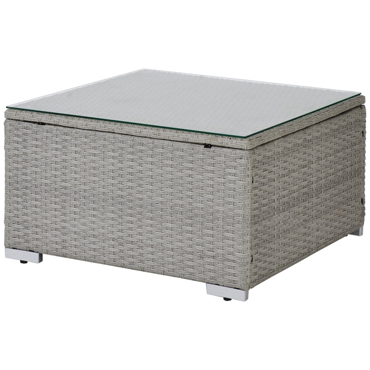 [US Warehouse] 23 in 1 Outdoor Rattan Sectional Cushioned Free Combination Six-seat Sofa + CoffeeTable + 2 Pillows Furniture Set