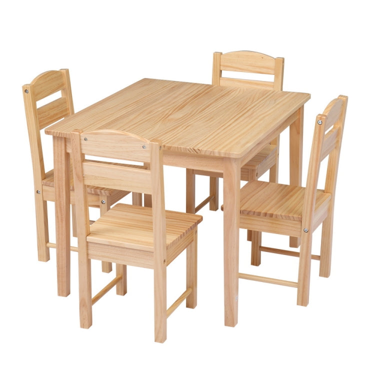 [US Warehouse] 5 in 1 Wooden Children Table and Chair Set, Table Size: 24 x 20 x 19 inch, Chair Size: 21.5 x 11.5 x 10.5 inch