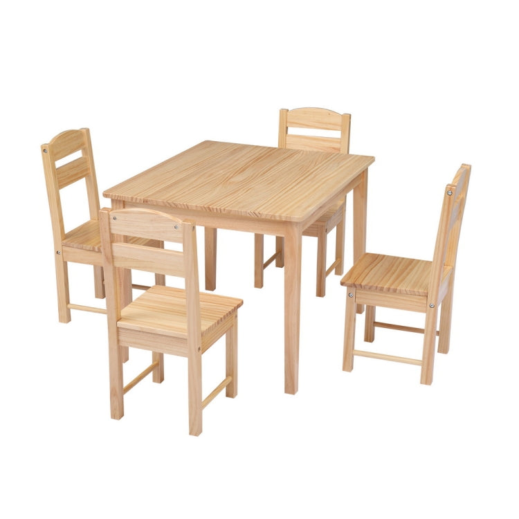 [US Warehouse] 5 in 1 Wooden Children Table and Chair Set, Table Size: 24 x 20 x 19 inch, Chair Size: 21.5 x 11.5 x 10.5 inch
