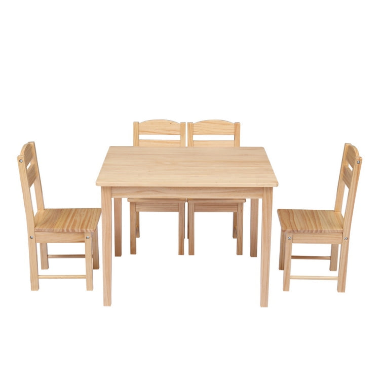 [US Warehouse] 5 in 1 Wooden Children Table and Chair Set, Table Size: 24 x 20 x 19 inch, Chair Size: 21.5 x 11.5 x 10.5 inch