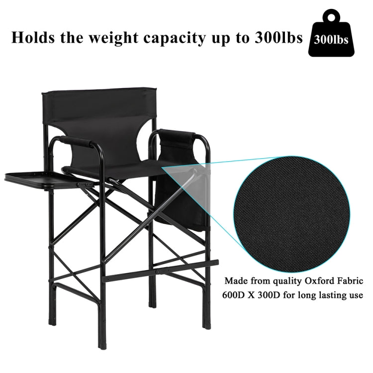 [US Warehouse] Double-layer Oxford Cloth Folding Director Chair with Storage Bag & Water Bottle Holder, Size: 44.9 x 23.2 x 19.3 inch