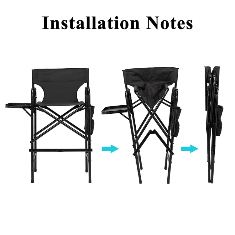 [US Warehouse] Double-layer Oxford Cloth Folding Director Chair with Storage Bag & Water Bottle Holder, Size: 44.9 x 23.2 x 19.3 inch