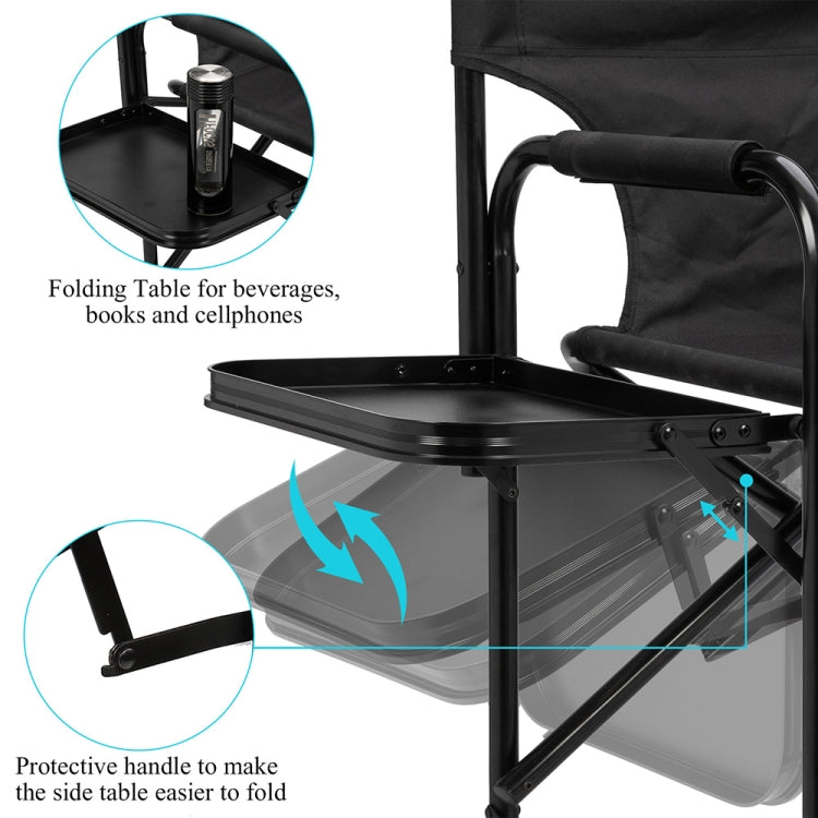 [US Warehouse] Double-layer Oxford Cloth Folding Director Chair with Storage Bag & Water Bottle Holder, Size: 44.9 x 23.2 x 19.3 inch