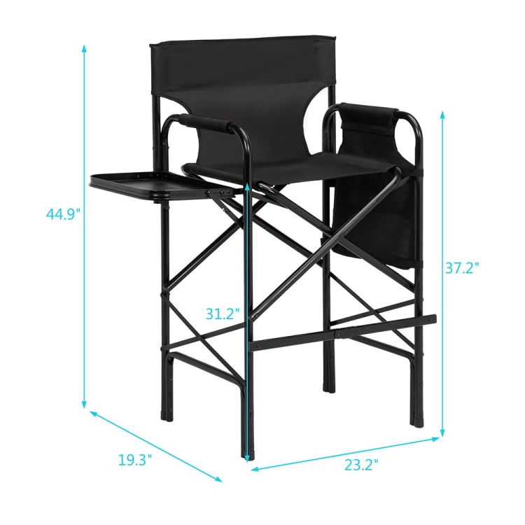 [US Warehouse] Double-layer Oxford Cloth Folding Director Chair with Storage Bag & Water Bottle Holder, Size: 44.9 x 23.2 x 19.3 inch