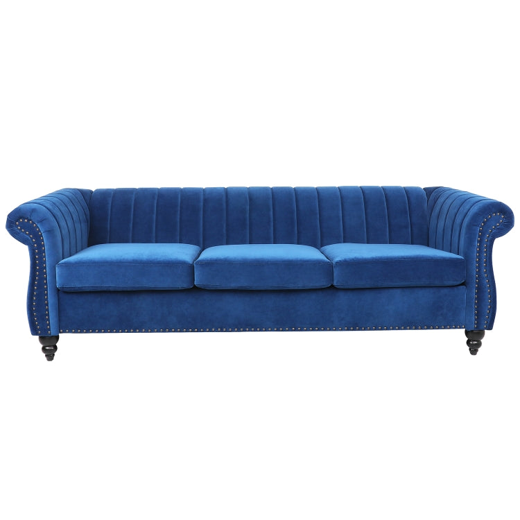 [US Warehouse] Velvet Three-seat Sofa Chair, Size: 84 x 32.5 x 29 inch