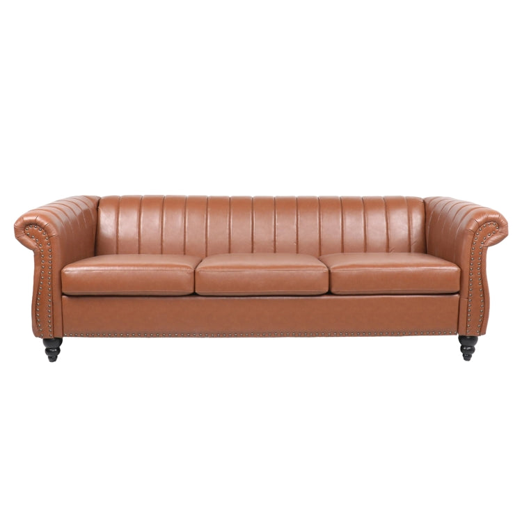 [US Warehouse] PU Leather Three-seat Sofa Chair, Size: 84 x 32.5 x 29 inch