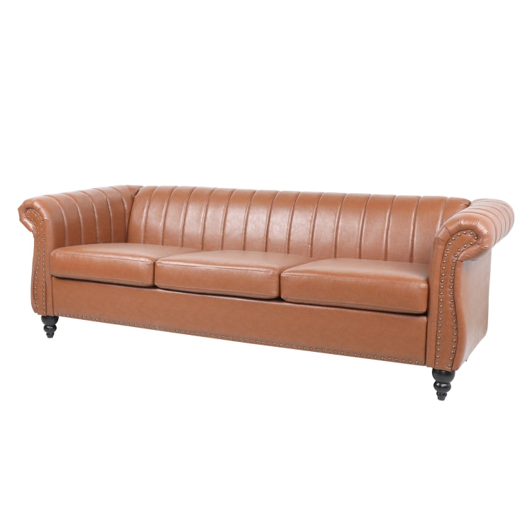 [US Warehouse] PU Leather Three-seat Sofa Chair, Size: 84 x 32.5 x 29 inch